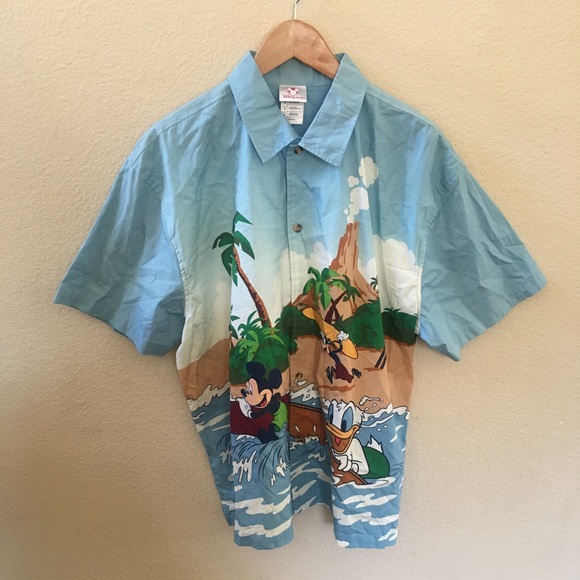 Disney Other - Disney Store Men’s Hawaiian  Button Down Shirt